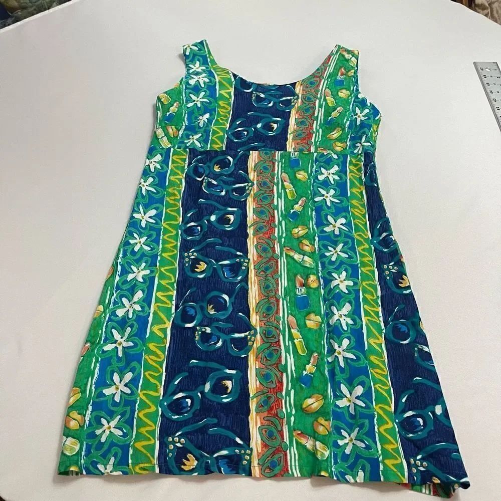 BIG HED Designs Floral Hawaiian Tropical VTG Dress Size Large